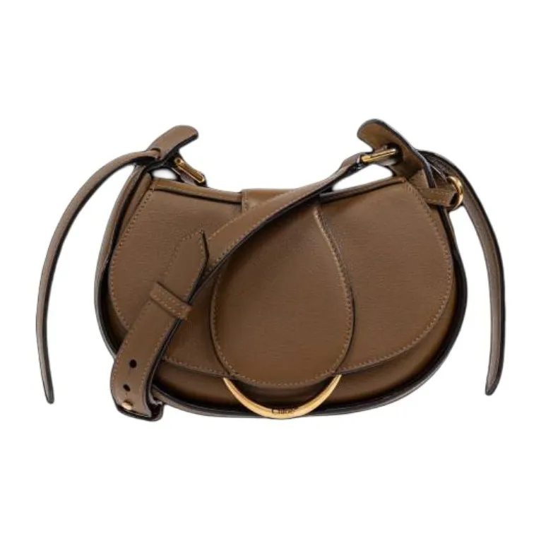 Chloe Calfskin Shoulder Bag Small Size Women's Brown-0