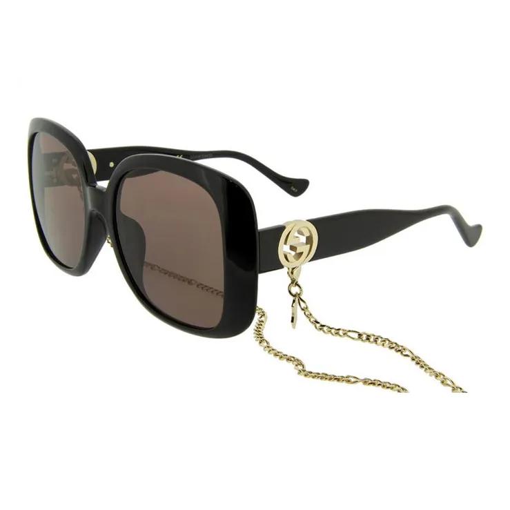 GUCCI Square Frame Chain Sunglasses-1