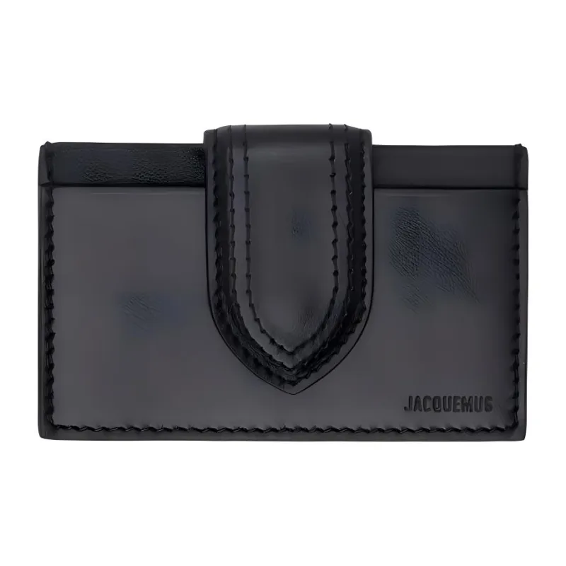 Jacquemus Smooth Leather Card Holder Women's Black-0