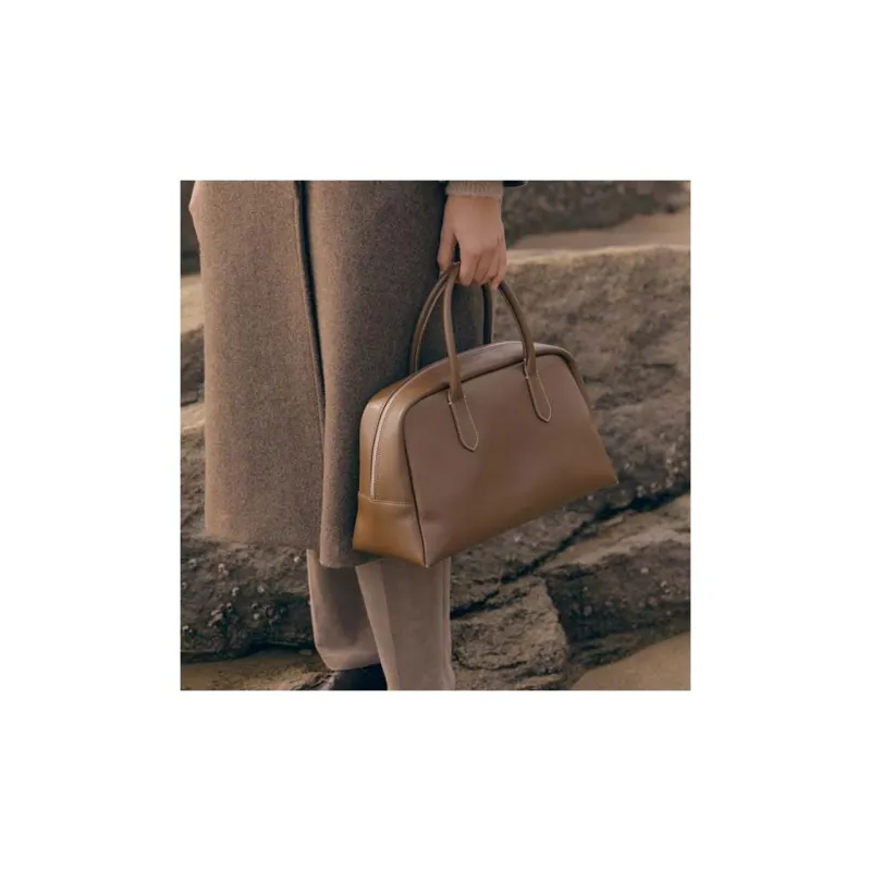 NOTHING WRITTEN Cow Leather Handbag Women's Mahogany-1