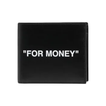 OFF WHITE Leather Wallet Men's Black