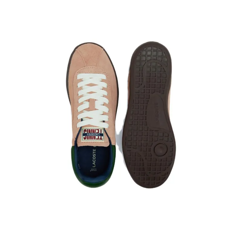 LACOSTE Low Top Skateboard Shoes Women's Pink Brown Green-4