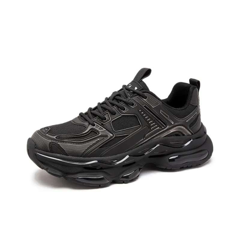 JOSINY Interstellar Odyssey Wear Resistant Height Increasing Low Top Chunky Sneakers Men's Black-1