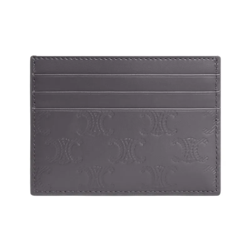 CELINE Calfskin Card Holder Large Size Men's Anthracite-2