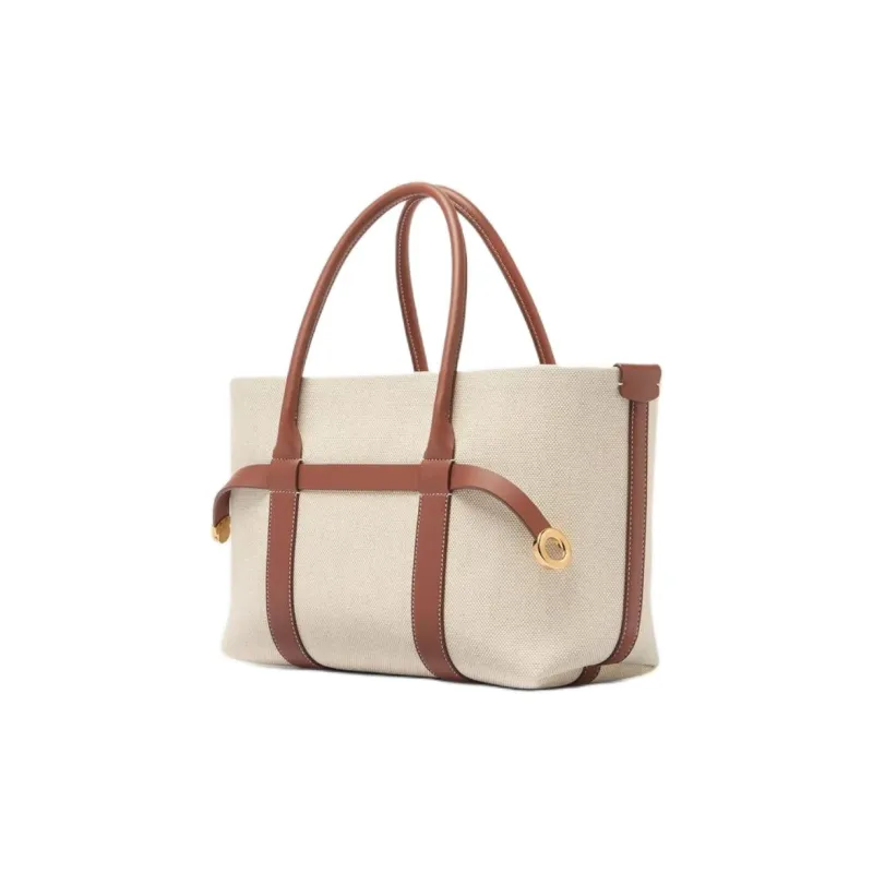 Loro Piana Ghiera Cotton Handbag Trumpets Women's Beige-1