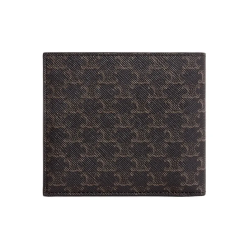 CELINE Grain Leather Wallet Men's Brown-2