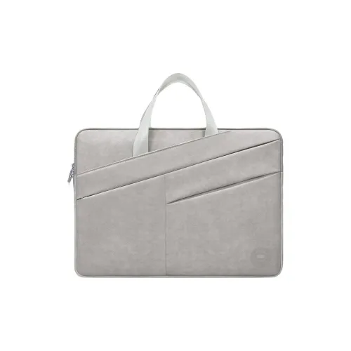 BUBM PU Laptop Bag Unisex Light Gray/Dark Gray/Pink