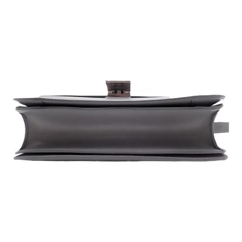 CELINE Classic Bo Cow Leather Tofu Bag Shoulder Bag Crossbody Bag Medium Size Women's Light Gray-3