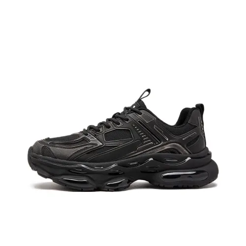 JOSINY Interstellar Odyssey Wear Resistant Height Increasing Low Top Chunky Sneakers Men's Black