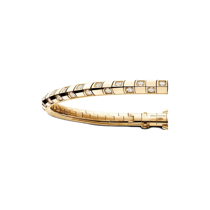 LOUIS VUITTON Le Damier De LOUIS VUITTON Small Bracelet Yellow Gold And Diamonds-2