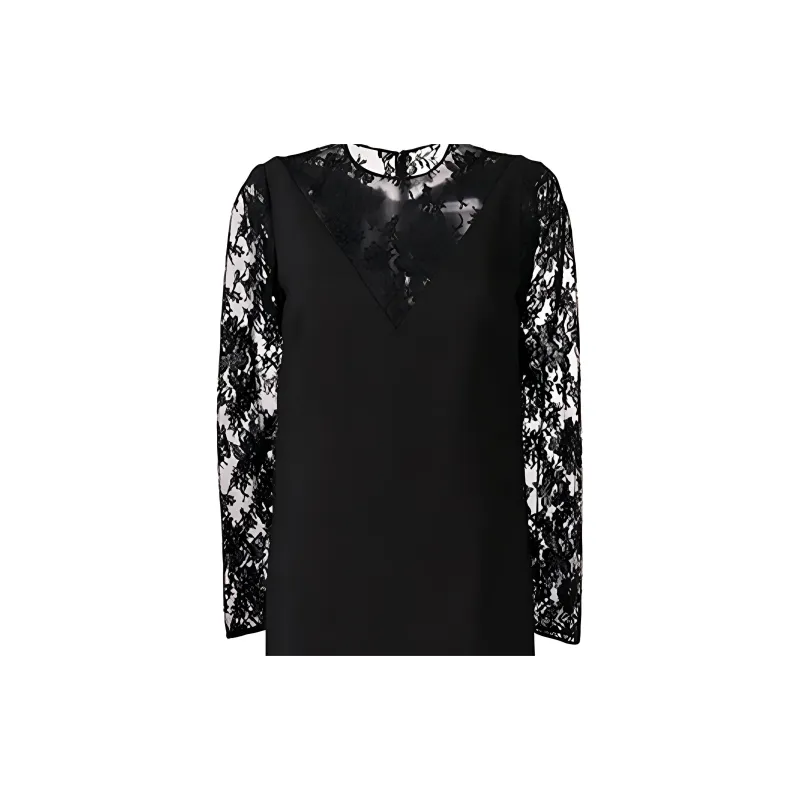 Givenchy Long Sleeved Dresses Women's Black-4