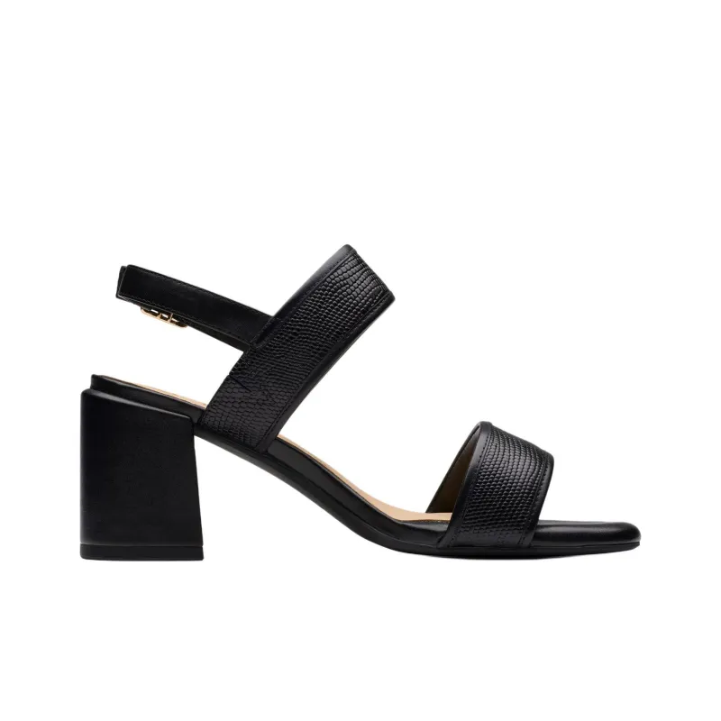 Clarks Ezoria Sling Strap Sandals 7cm Women's Black-1