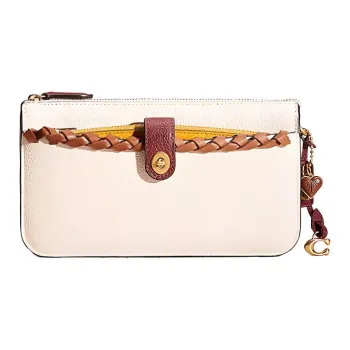 COACH NOA Polished Pebbled Leather Messenger Bag Handbag Shoulder Bag Small Size Women's White