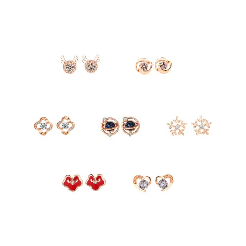 DJIN 925 Sterling Silver Stud Earrings Women's