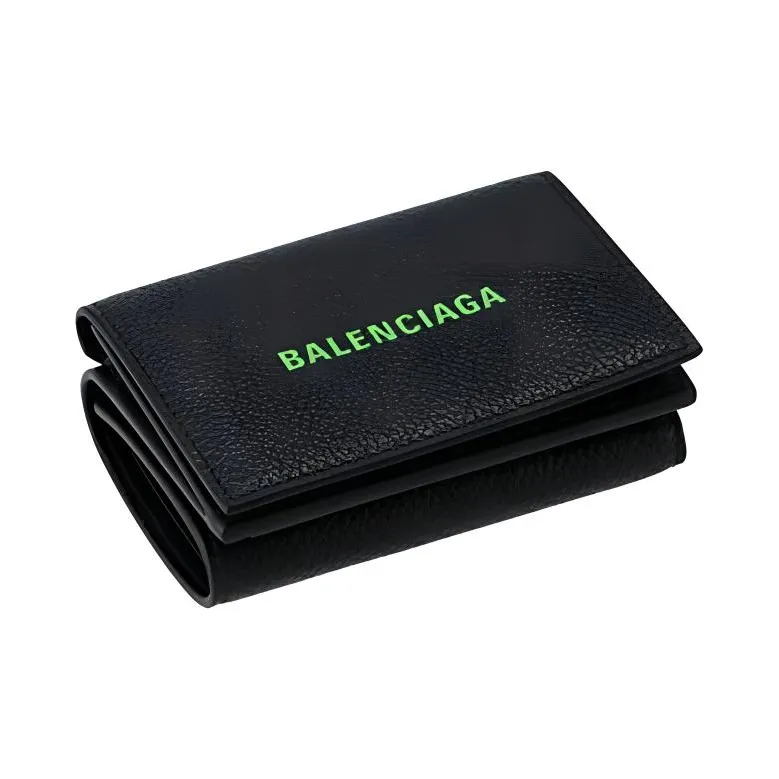 Balenciaga Cash Cow Leather Wallet Mini Men's Black-1