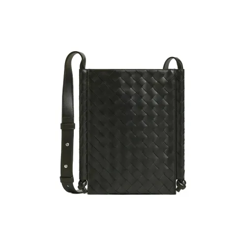 Bottega Veneta Intrecciato Calfskin Crossbody Bag Shoulder Bag Men's Dark Green