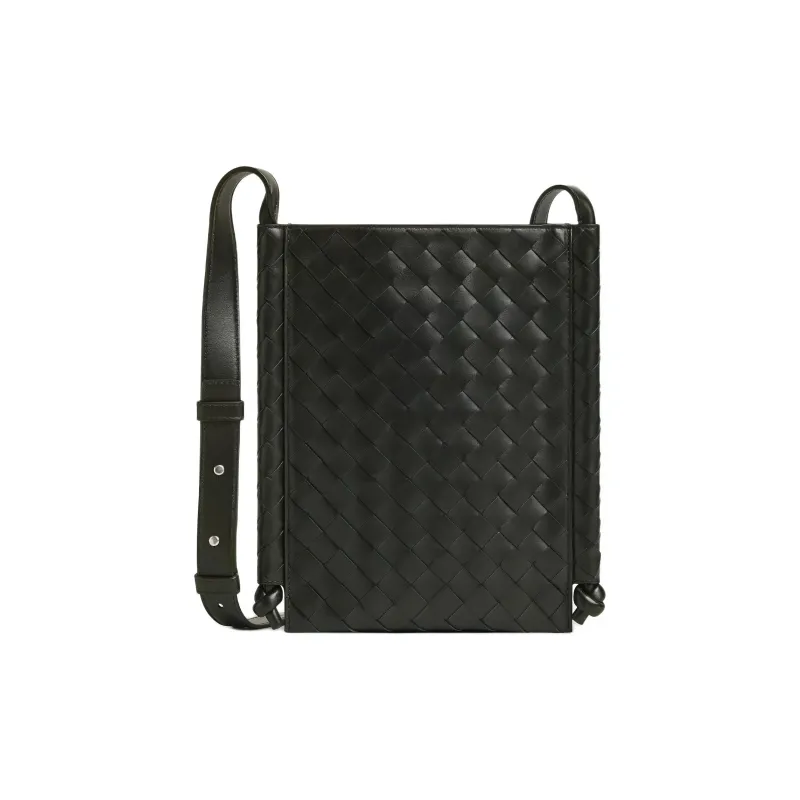Bottega Veneta Intrecciato Calfskin Crossbody Bag Shoulder Bag Men's Dark Green-0
