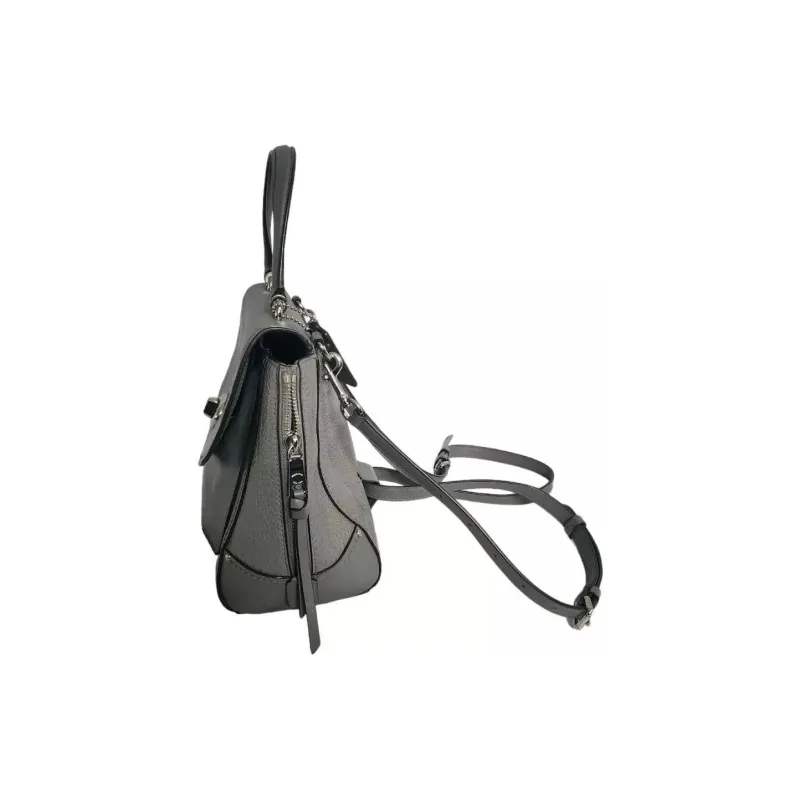 COACH Leather With Suede Backpack Trumpets Women's Silver Gray-3