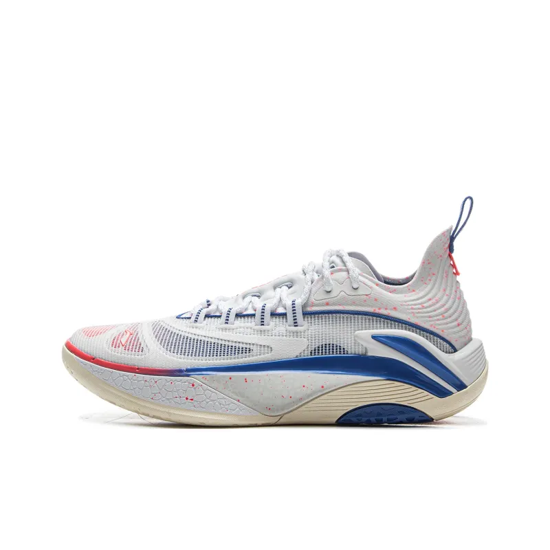 LiNing Cushioned Slip-Resistant Breathable Rebound Low-Top Outdoor Performance Basketball Shoes Men's Standard White-0