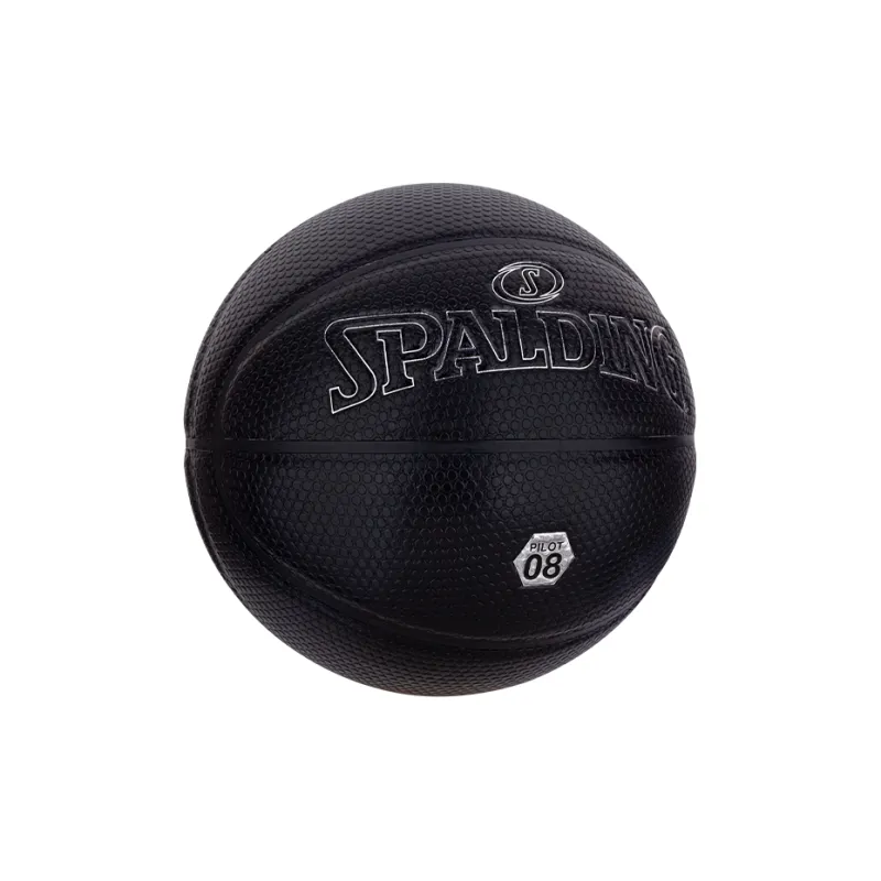 SPALDING Pilot Collection PILOT 08 PROGRAM PU Basketball Black Size 7 Ball Training Match Unisex-1