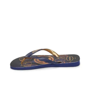 Havaianas Abrasion Resistant Flip Flops Unisex Black Gold