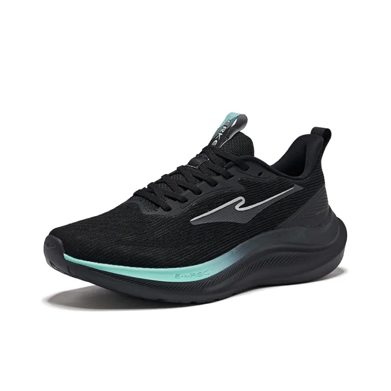 Erke Cushioning Lightweight Breathable Low Top Running Shoes Men's Jet Black-2
