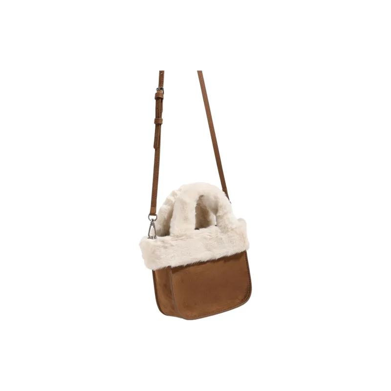 PAYOT Microfiber Synthetic Leather Shoulder Bag Crossbody Bag Handbag Regular Women's Pink/Brown/Ecru-4