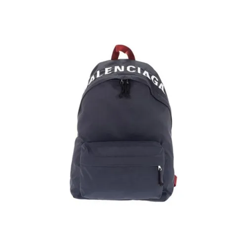 Balenciaga Nylon Fabric Backpack Unisex Dark Blue