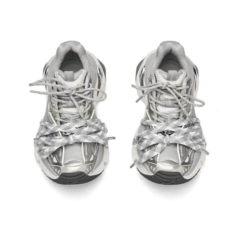 NEXT IMPULSIVE Power Collection Chunky Sneakers Unisex Cyber Silver-3
