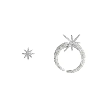 KEYS VIA Copper Alloy Synthetic Cubic Zirconia S925 Sterling Silver Stud Earrings Women's