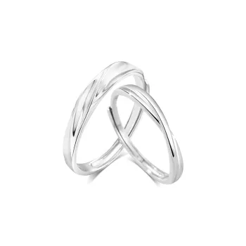 KUMET Sterling Silver Rings Unisex Couple Bestie Same Style