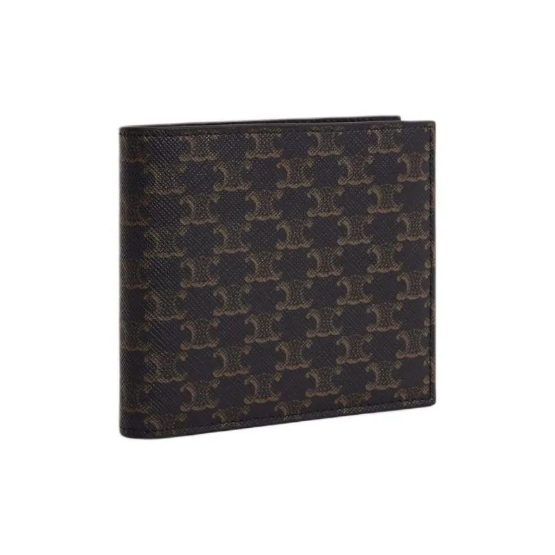 CELINE Grain Leather Wallet Men's Brown-1