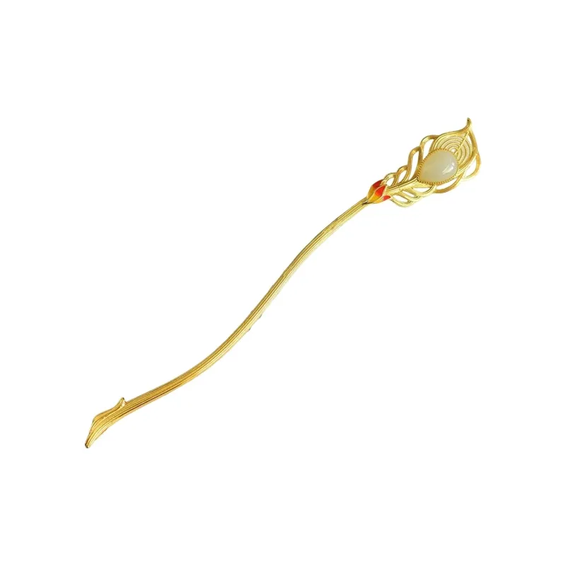 Gifts Hairpins Pale Greenish White Jade Women's-0