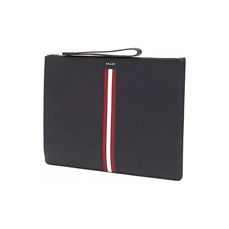 BALLY Cow Leather Clutch Men's Black-1