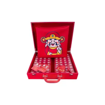 Imono Hand Carved Mahjong Tiles For Home Use Red Mahjong Box Board Games