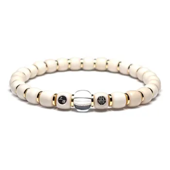 MOUNTAINS AND MANS White Jade Bodhi New Chinese Style Good Luck Beaded Bracelet Unisex