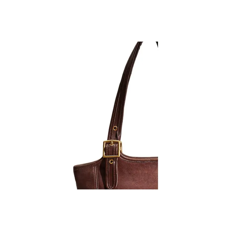 COACH Legacy Leather Tote Bag, Shopping Bag, Handbag, Shoulder Bag Tubas Women's Red Brown-2