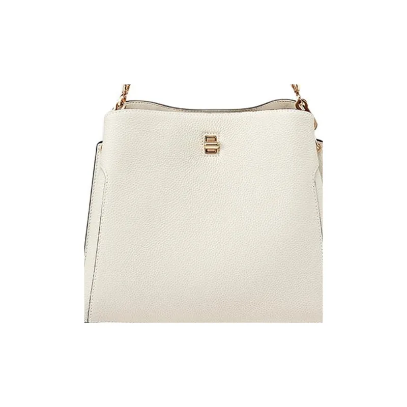 DISSONA Cow Leather Portable Crossbody Bag, Shoulder Bag Medium Size Women's White-3