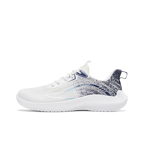 Warrior Low Top Running Shoes Men's White Navy Blue