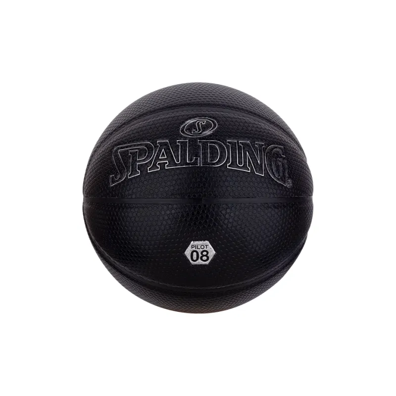 SPALDING Pilot Collection PILOT 08 PROGRAM PU Basketball Black Size 7 Ball Training Match Unisex-0