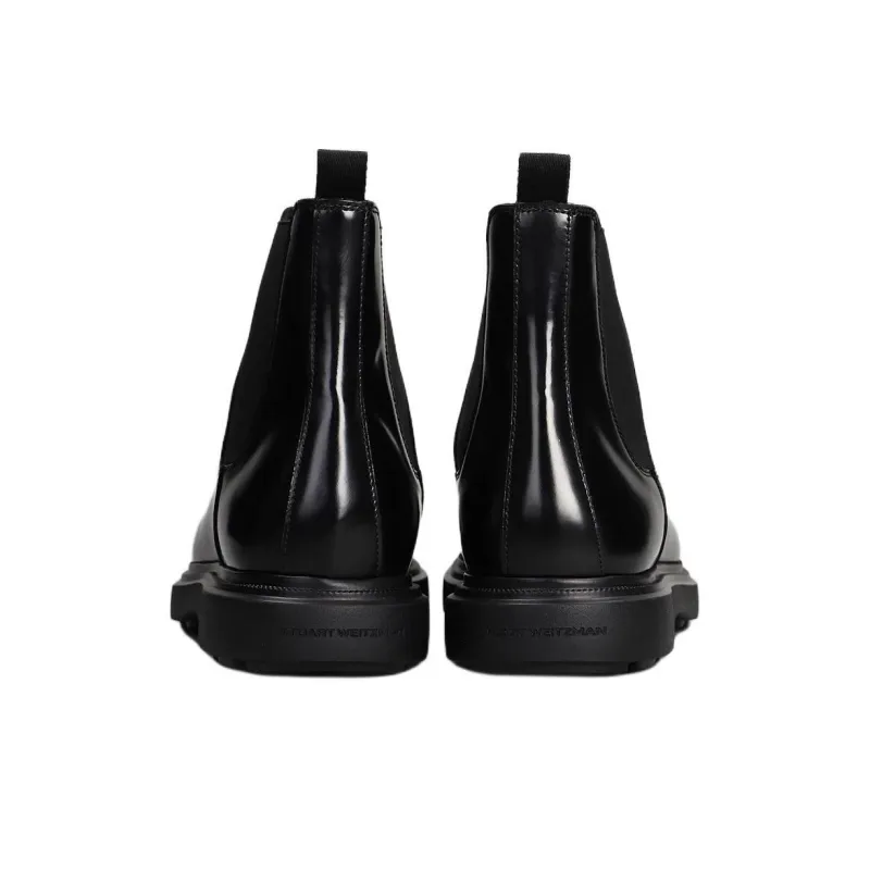 Stuart Weitzman/SW Amos Short Chelsea Boots Men's Black-3