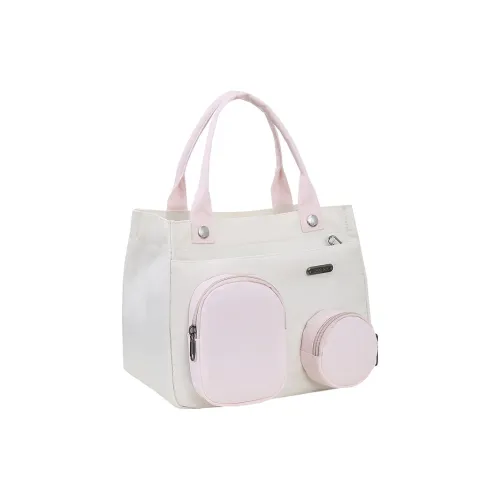 CORE BIRD Nylon Handbag Women's White & Pink