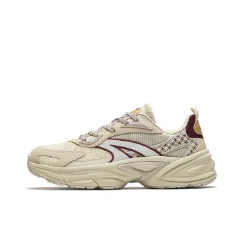Anta AT801 Anti Slip And Wear Resistant Breathable Low Top Casual Shoes Women's Beige Yellow Red