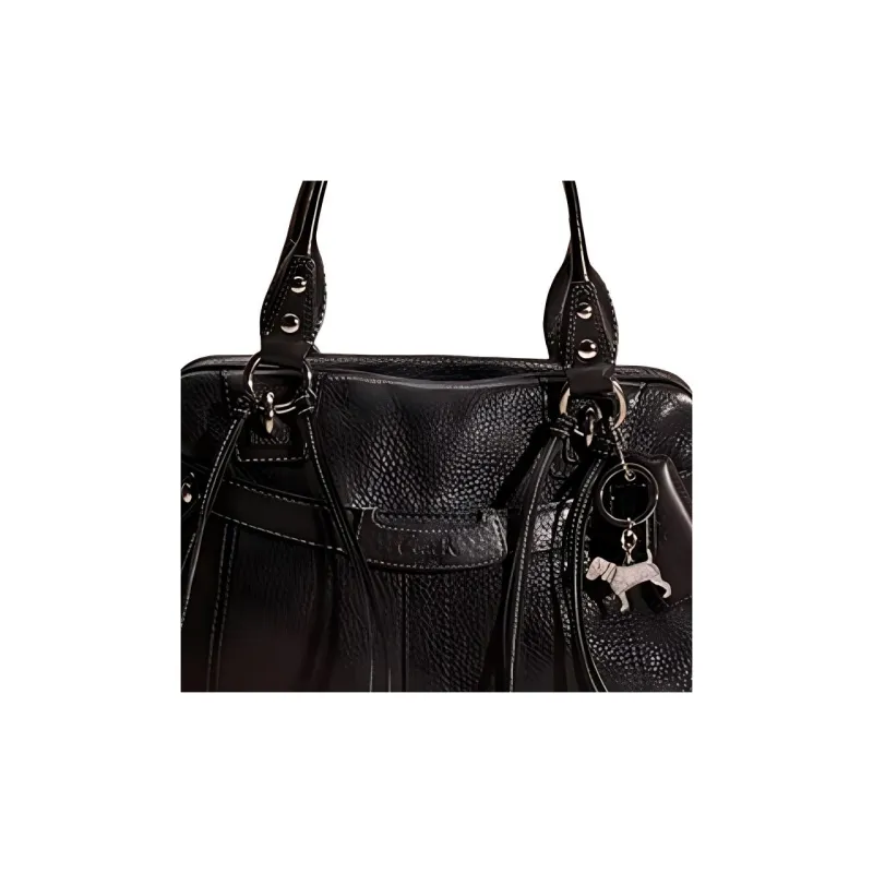 COACH Vintage Leather Briefcase, Handbag, Shoulder Bag Tubas Women's Silver & Black-3