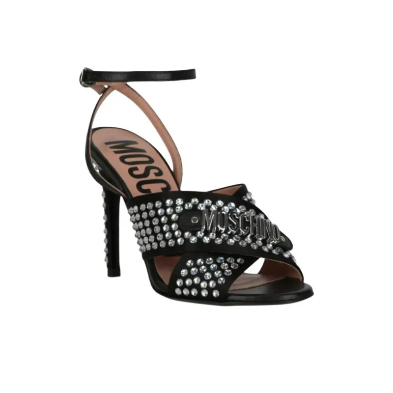 MOSCHINO One Strap Sandals 9.5cm Women's Black-2