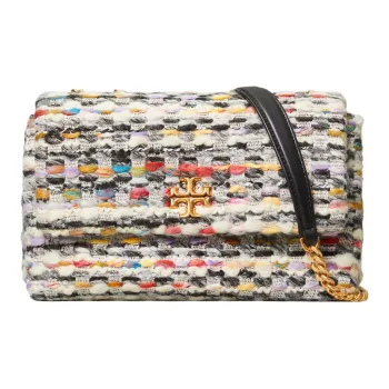 TORY BURCH Kira Tweed Chain Bag, Portable Crossbody Bag, Shoulder Bag Women's White & Multicolor