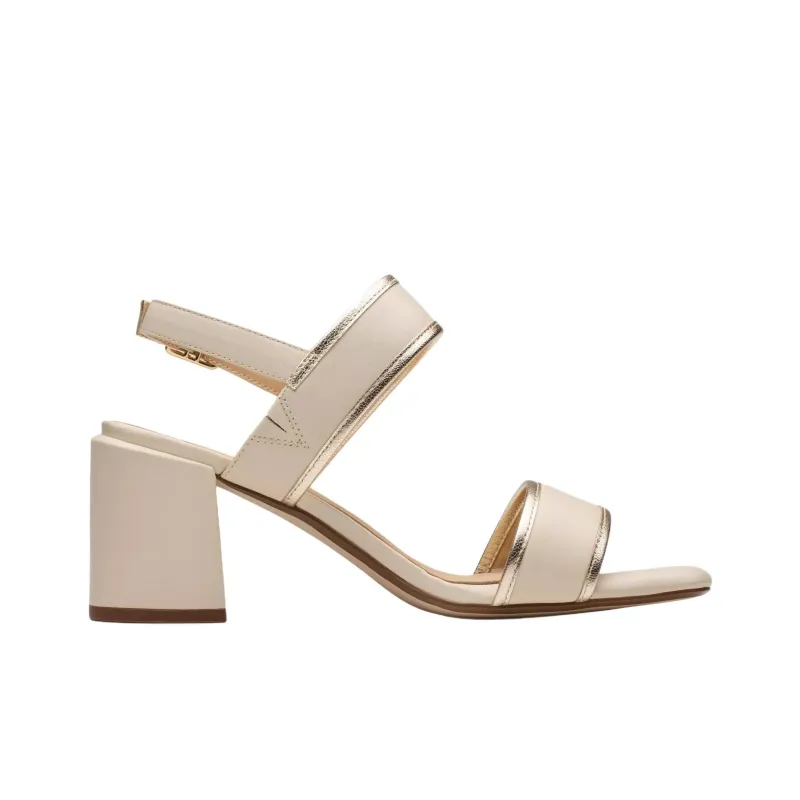 Clarks Ezoria Sling Strap Sandals 7cm Women's Beige-1