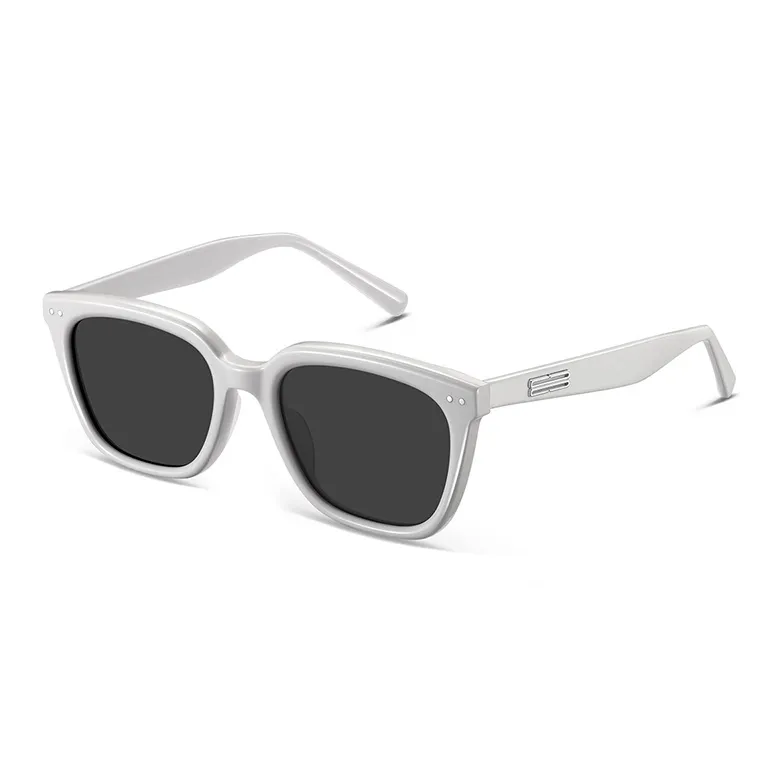 LOHO Plate Frame Square Travel UV Protection Photography Sunglasses Unisex Black Milk Tea Camel-4