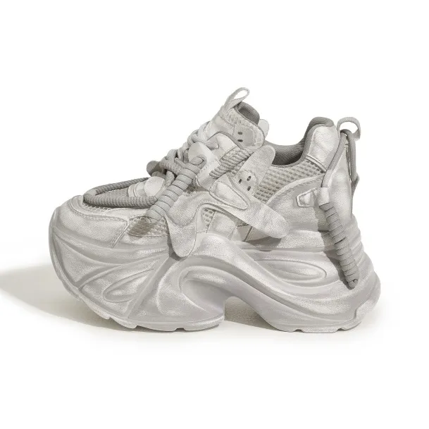 Milan Love Song Cushioned Wear Resistant Height Increasing Low Top Chunky Sneakers Women's-0
