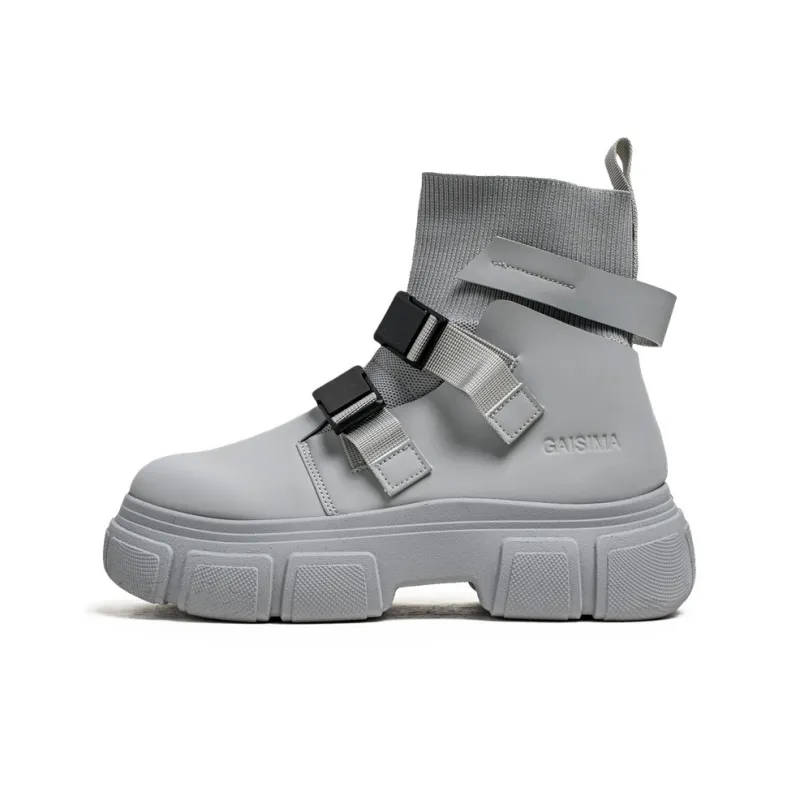 Bull charm Ankle Boots Men Black/Gray/Beige-6